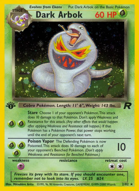 Dark Arbok, Pokémon card TR 2 — Team Rocket set