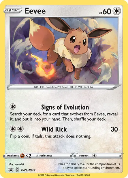 Eevee, Pokémon card SWSH 042 — SWSH Black Star Promos set