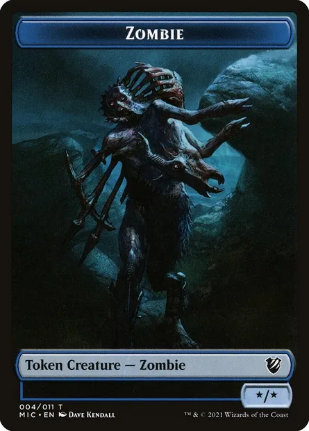 Zombie, Magic card TMIC 4 — Midnight Hunt Commander Tokens set