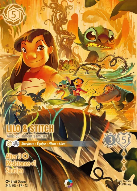 Lilo & Stitch - Amis qui aiment s'amuser, carte Disney Lorcana CH13-244 — extension Invasion Epineuse!
