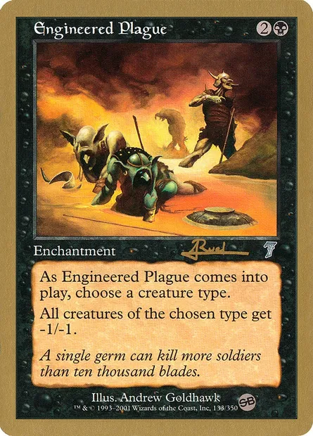 Engineered Plague, Magic card WC01 ar133sb — World Championship Decks 2001 set