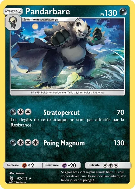 Pandarbare, carte Pokémon GRI 82 — extension Gardiens Ascendants