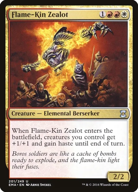 Flame-Kin Zealot, Magic card EMA 201 — Eternal Masters set