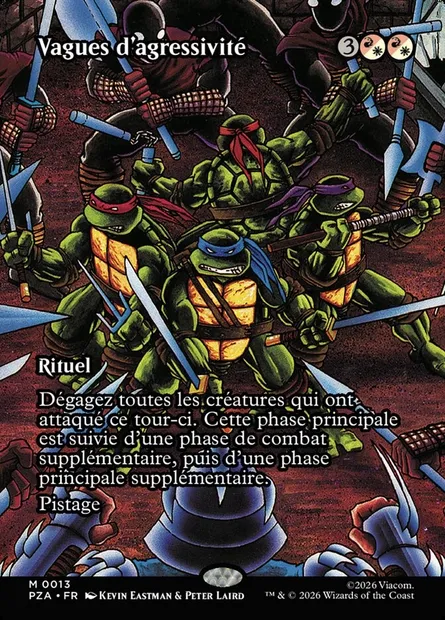 Vagues d'agressivité, carte Magic PZA 13 — extension Teenage Mutant Ninja Turtles Source Material