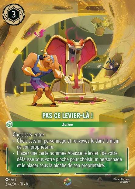 Pas ce levier-là !, carte Disney Lorcana CH8-216 — extension Le Règne de Jafar