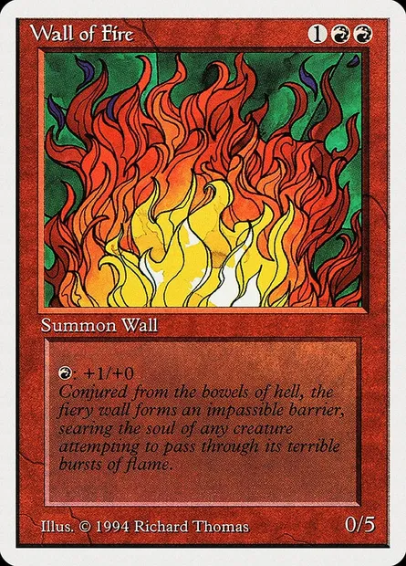 Mur de feu, carte Magic SUM 183 — extension Summer Magic / Edgar