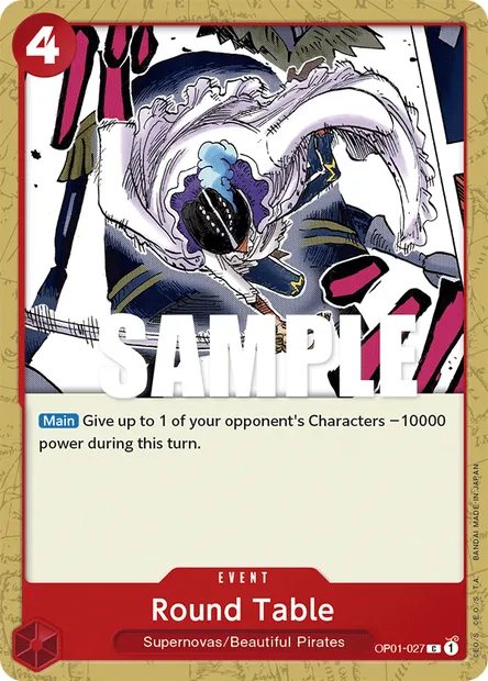 Round Table, One Piece card OP01-027 — ROMANCE DAWN set