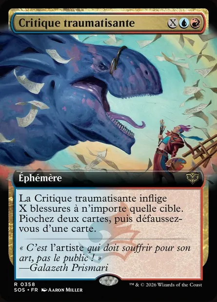 Critique traumatisante, carte Magic SOS 358 — extension Secrets of Strixhaven