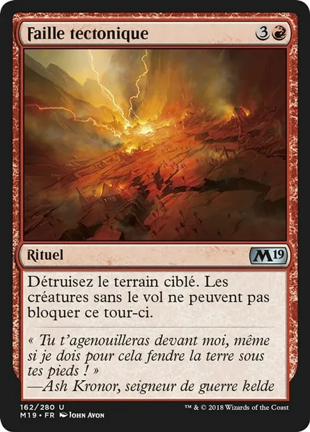 Faille tectonique, carte Magic M19 162 — extension Core Set 2019