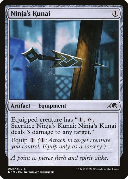 Ninja's Kunai, Magic card NEO 252 — Kamigawa: Neon Dynasty set