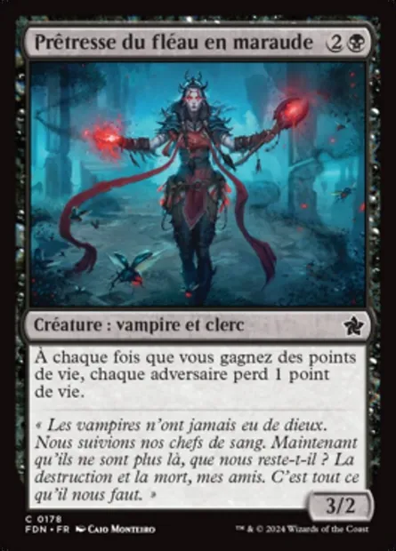 Prêtresse du fléau en maraude, carte Magic FDN 178 — extension Foundations
