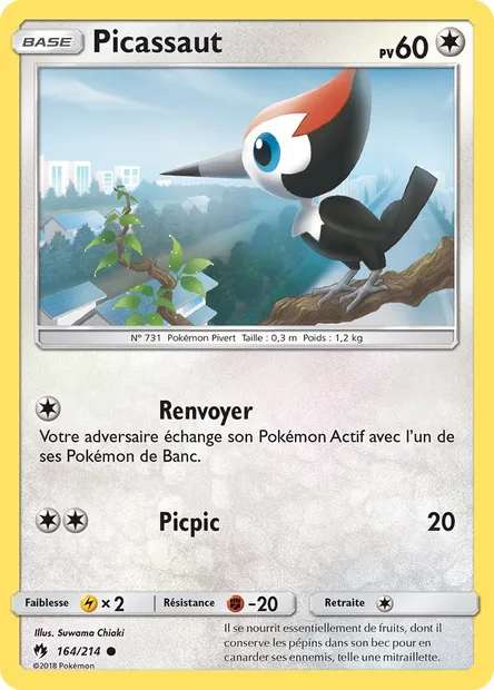 Picassaut, carte Pokémon LOT 164 — extension Tonnerre Perdu