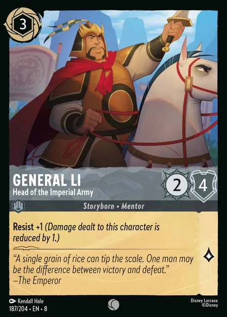 General Li - Head of the Imperial Army, Disney Lorcana card CH8-187 — The Reign of Jafar set