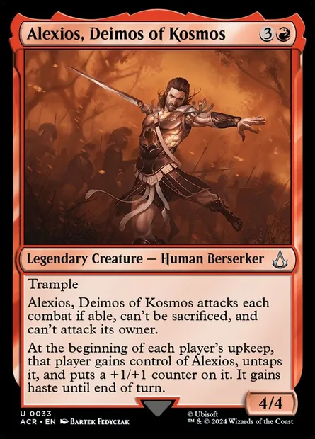 Alexios, Deimos of Kosmos, Magic card ACR 33 — Assassin's Creed set
