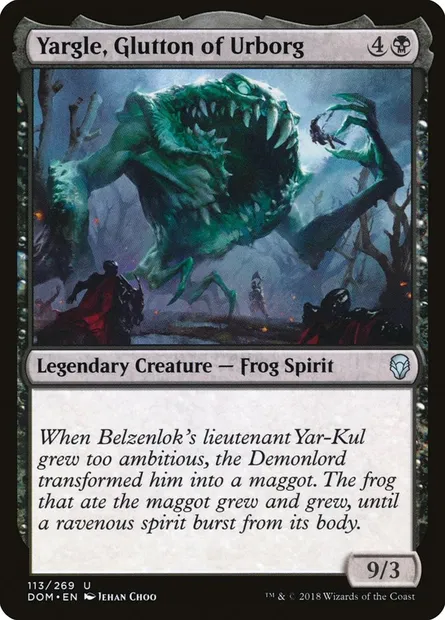 Yargle, Glutton of Urborg, Magic card DOM 113 — Dominaria set