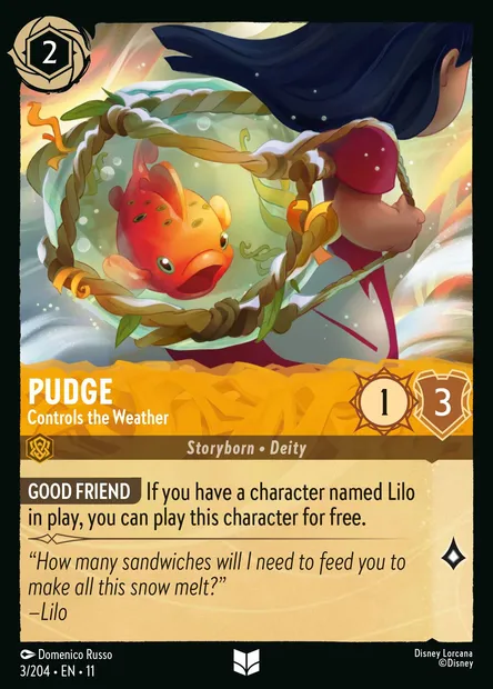 Pudge - Controls the Weather, Disney Lorcana card CH11-003 — Winterspell set