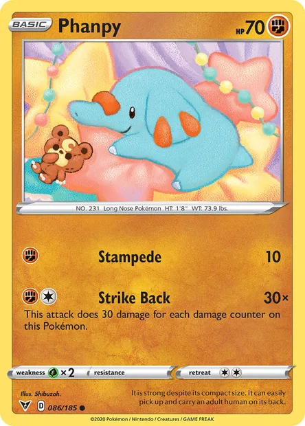Phanpy, Pokémon card VIV 86 — Vivid Voltage set