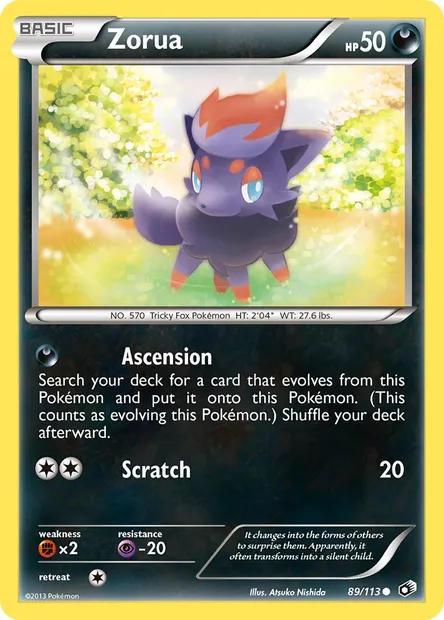 Zorua, Pokémon card LTR 89 — Legendary Treasures set