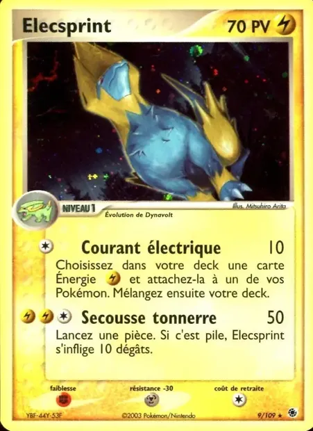 Élecsprint, carte Pokémon RS 9 — extension EX Rubis & Saphir