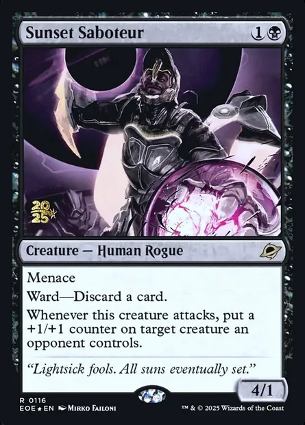 Sunset Saboteur, Magic card PEOE 116s — Edge of Eternities Promos set