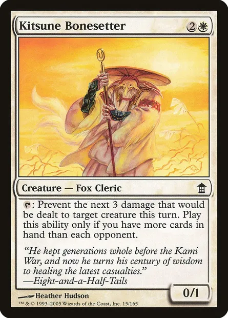 Kitsune Bonesetter, Magic card SOK 15 — Saviors of Kamigawa set