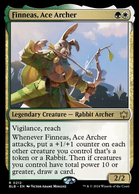 Finneas, Ace Archer, Magic card PBLB 212p — Bloomburrow Promos set