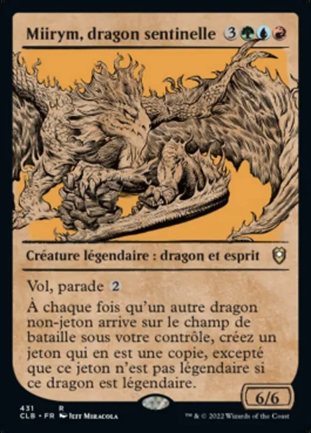 Miirym, dragon sentinelle, carte Magic CLB 431 — extension Commander Légendes : la bataille de la Porte de Baldur