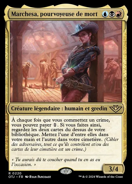 Marchesa, pourvoyeuse de mort, carte Magic OTJ 220 — extension Outlaws of Thunder Junction