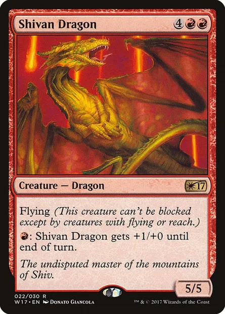 Shivan Dragon, Magic card W17 22 — Welcome Deck 2017 set