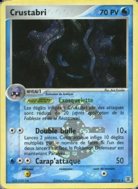 Crustabri, carte Pokémon RG 20 — extension EX Rouge Feu & Vert Feuille
