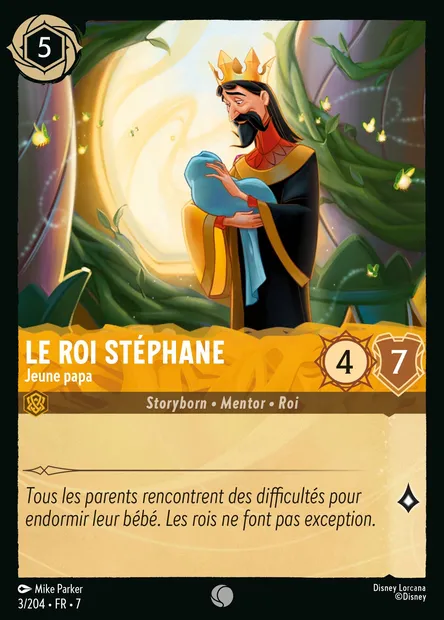 Le Roi Stéphane - Jeune papa, carte Disney Lorcana CH7-003 — extension L'île d'Archazia