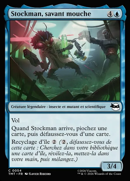 Stockman, savant mouche, carte Magic TMT 54 — extension Teenage Mutant Ninja Turtles