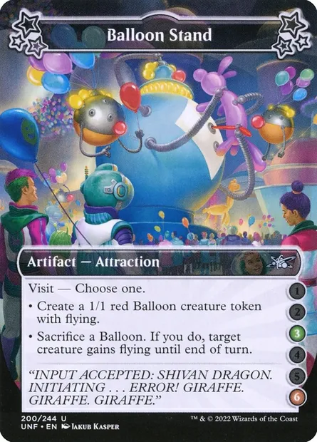 Balloon Stand, Magic card UNF 200b — Unfinity set