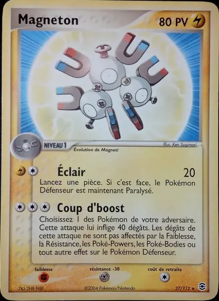 Magnéton, carte Pokémon RG 27 — extension EX Rouge Feu & Vert Feuille