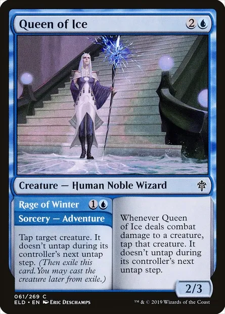 Queen of Ice // Rage of Winter, Magic card ELD 61 — Throne of Eldraine set