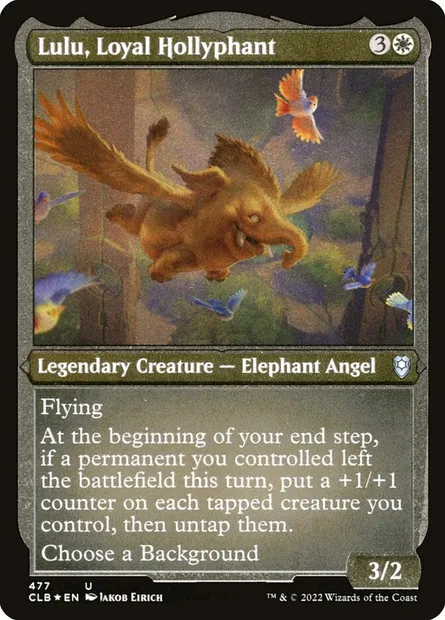 Lulu, Loyal Hollyphant, Magic card CLB 477 — Commander Legends: Battle for Baldur's Gate set