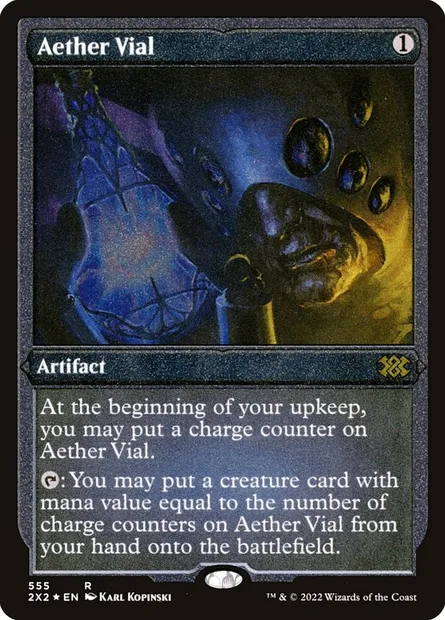Aether Vial, Magic card 2X2 555 — Double Masters 2022 set