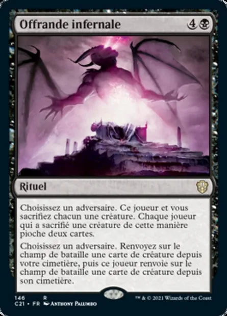 Offrande infernale, carte Magic C21 146 — extension Commander 2021