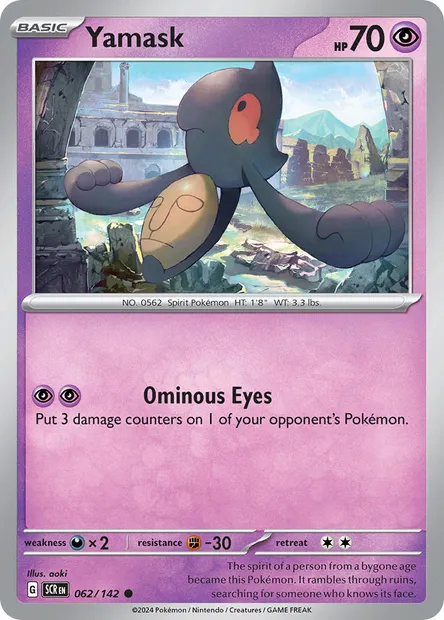 Yamask, Pokémon card SCR 062 — Stellar Crown set