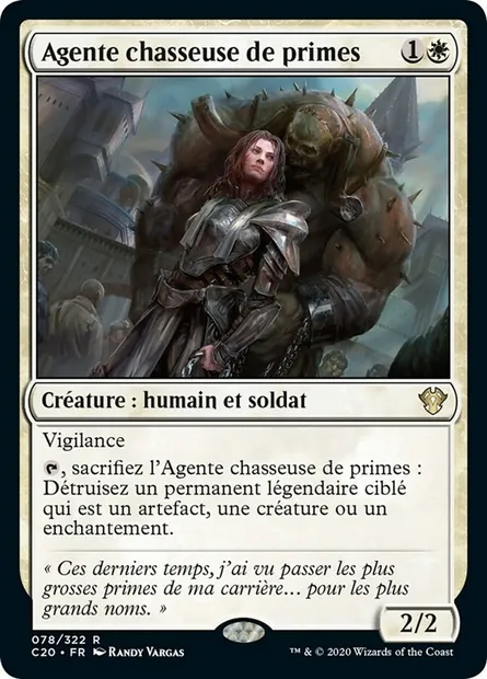 Agente chasseuse de primes, carte Magic C20 78 — extension Commander 2020