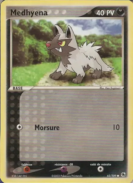 Medhyena, carte Pokémon RS 63 — extension EX Rubis & Saphir