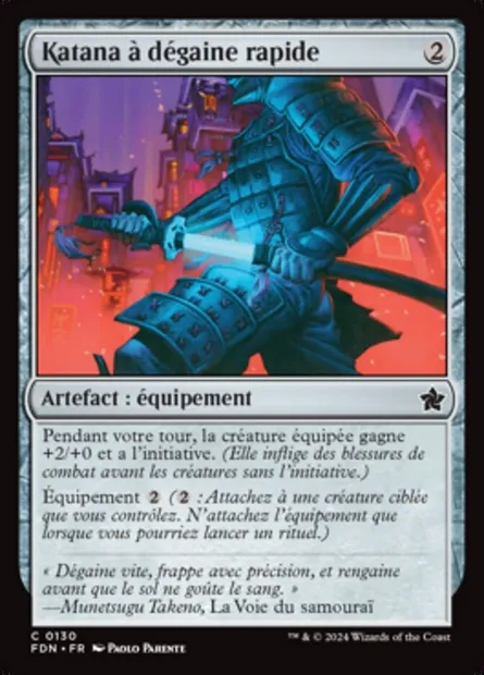 Katana à dégaine rapide, carte Magic FDN 130 — extension Foundations