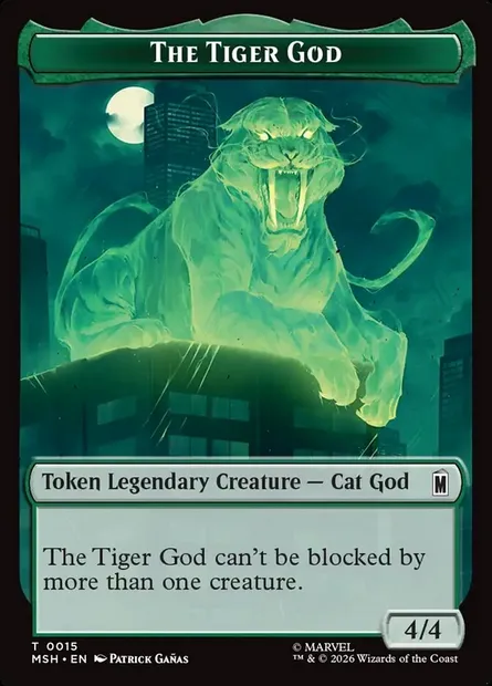 The Tiger God, carte Magic TMSH 15 — extension Marvel Super Heroes Tokens