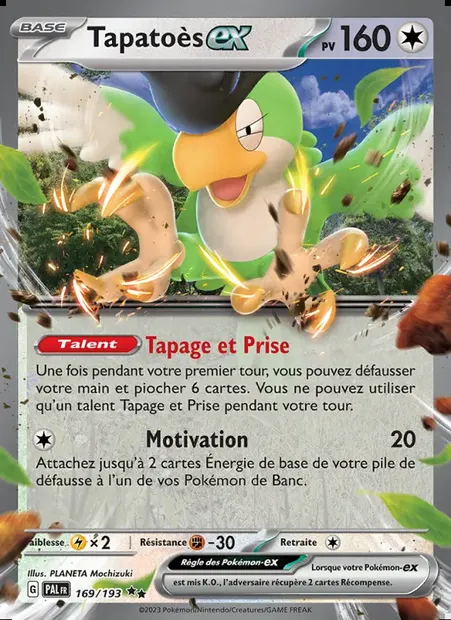 Tapatoès-ex, carte Pokémon PAL 169 — extension Évolutions à Paldea