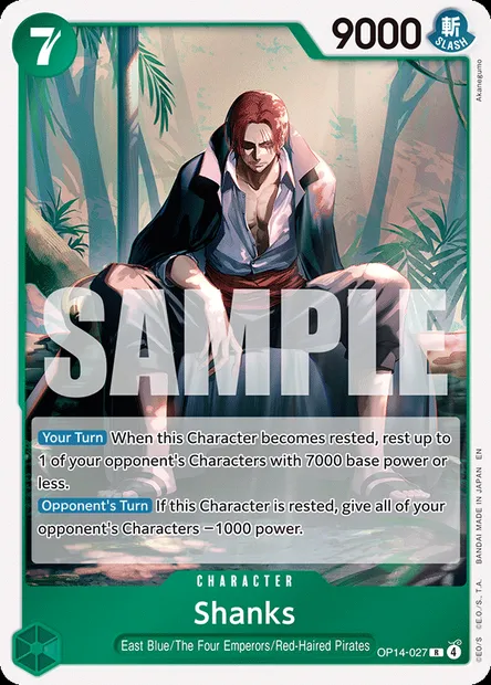 Shanks, One Piece card OP14-027 — THE AZURE SEA’S SEVEN set