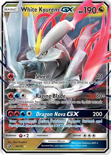 White Kyurem GX, Pokémon card DRM 48 — Dragon Majesty set
