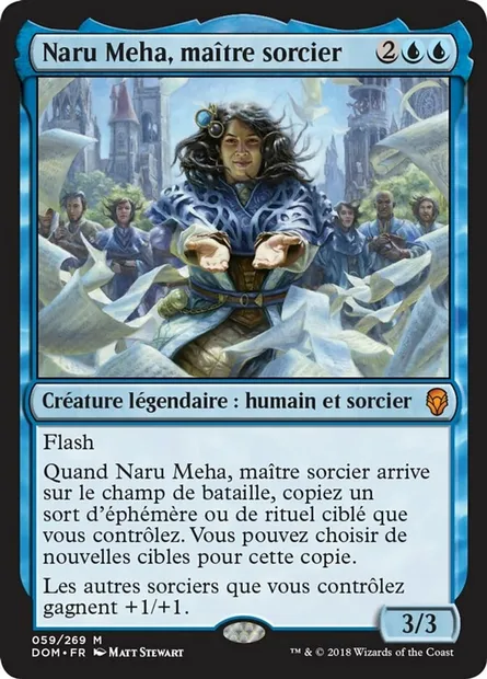 Naru Meha, maître sorcier, carte Magic DOM 59 — extension Dominaria