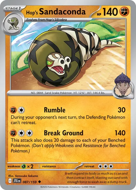 Hop's Sandaconda, Pokémon card JTG 087 — Journey Together set