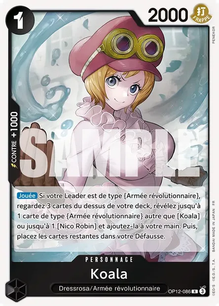 Koala, carte One Piece OP12-086 — extension L'HÉRITAGE DU MAÎTRE