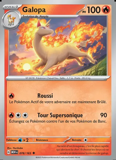 Galopa, carte Pokémon MEW 078 — extension 151